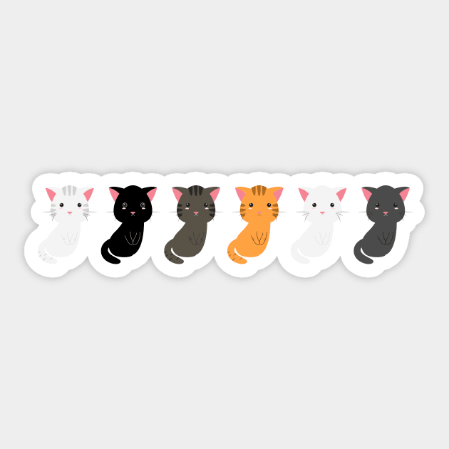 Cat Pack Cute Mini Kittens Sticker by 4U2NV-LDN